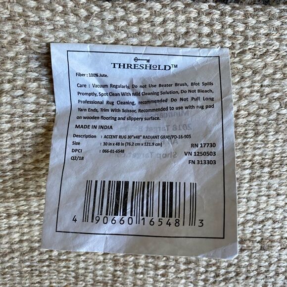 Threshold Jute Botanical Design Throw Rug - Picture 4 of 6